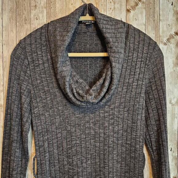 Women's Forever 21 Cowl Neck Long Sweater - S/P - Charcoal Grey - Picture 3 of 7